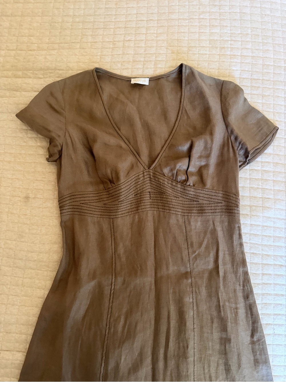 Valentino Brown V-Neck Short Sleeve Tunic